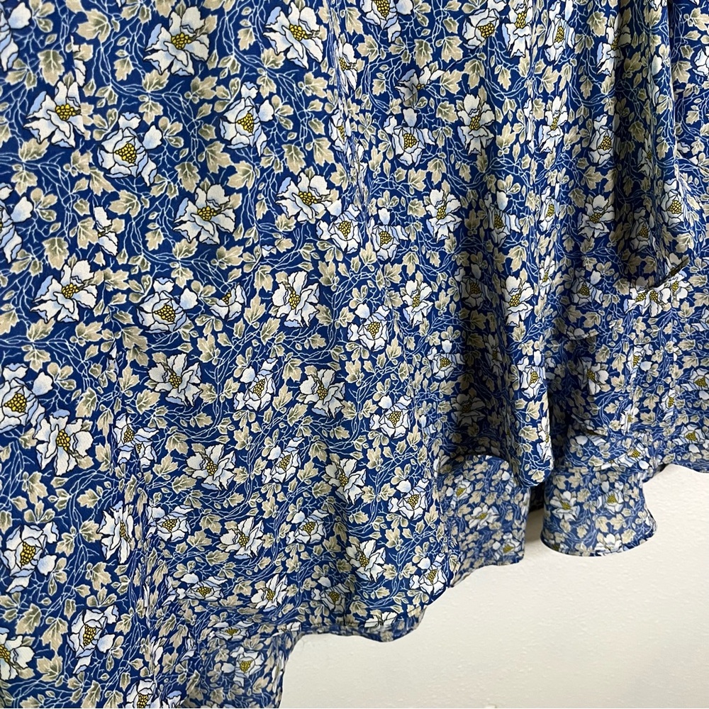Max Studio cottagecore Parisian casual picnic core Blue Floral Maxi Skirt sz XL - Picture 6 of 8
